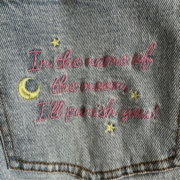 Sailor Moon Icons Embroidered Mom Jeans women’s new - Picture 6 of 16